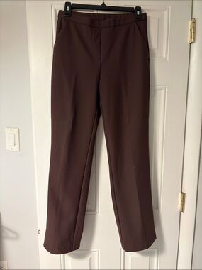 Women's Brown Straight-Leg Trousers